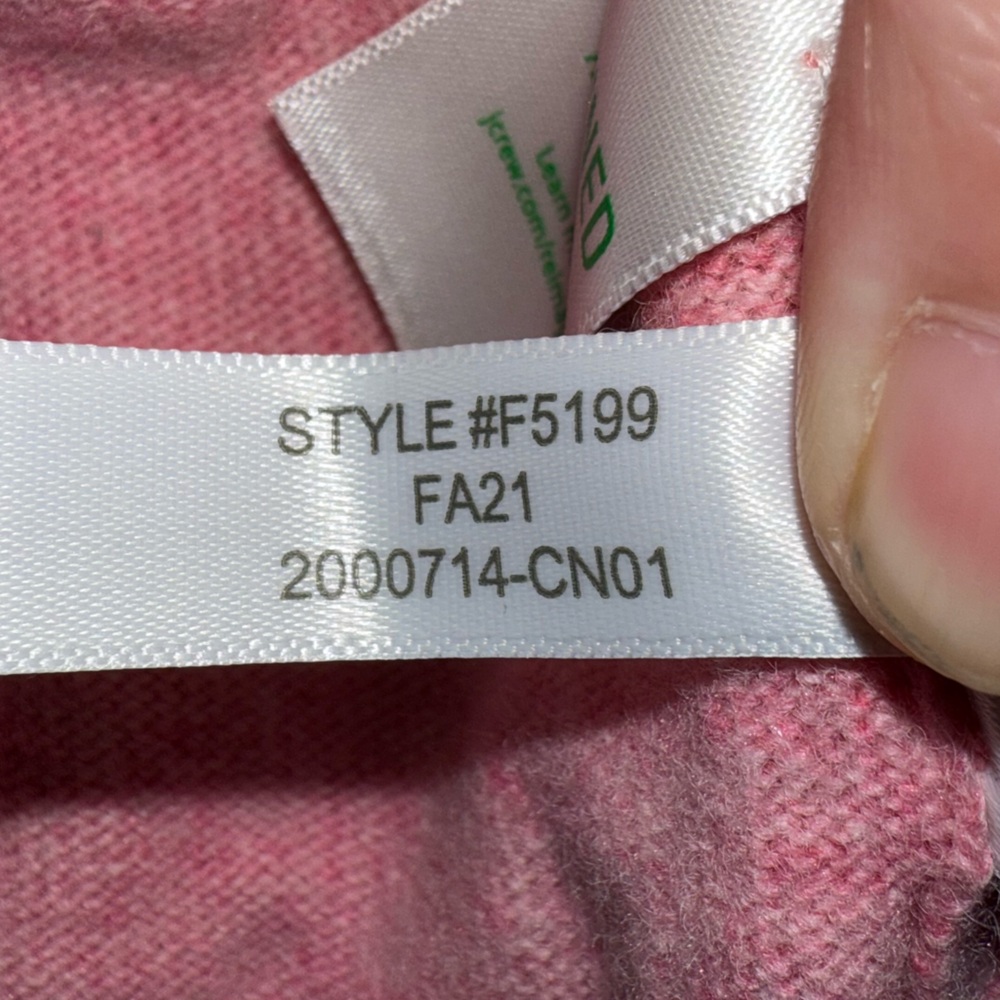 J. Crew Teddie Women's Cotton Wool Blend sweater Sz XL heathered pink - Picture 9 of 9